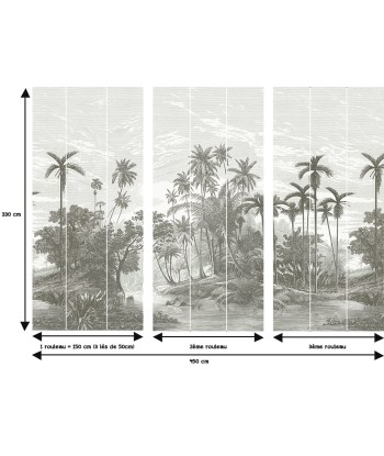 Papier peint panoramique gravure ancienne - MAHAWELI les ligaments