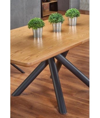 Table extensible en MDF et métal Chêne Derrick / Noir, L160-200xl90xH75 cm la livraison gratuite