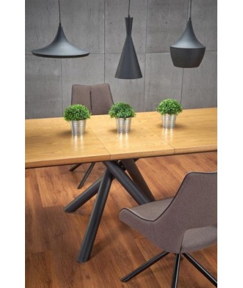 Table extensible en MDF et métal Chêne Derrick / Noir, L160-200xl90xH75 cm la livraison gratuite