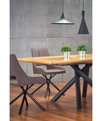 Table extensible en MDF et métal Chêne Derrick / Noir, L160-200xl90xH75 cm la livraison gratuite