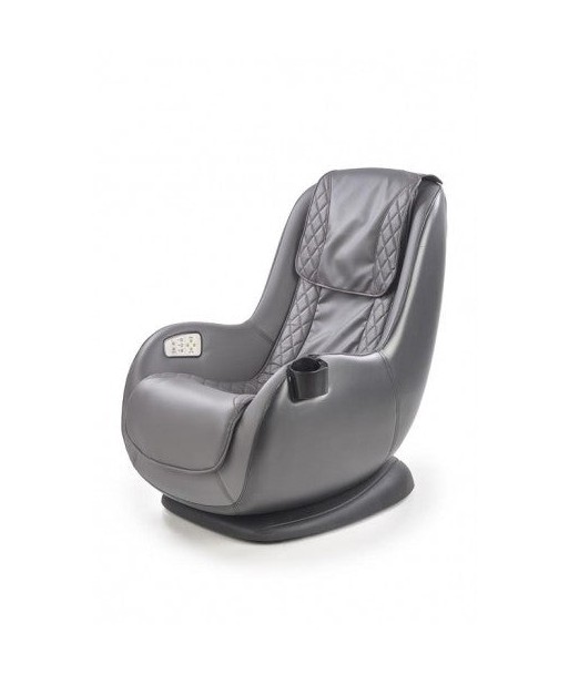 Fauteuil fixe recouvert de cuir écologique, avec fonction massage Dopio Gris, l69xA70xH94 cm les muscles