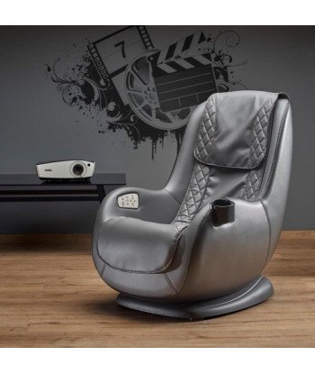 Fauteuil fixe recouvert de cuir écologique, avec fonction massage Dopio Gris, l69xA70xH94 cm les muscles