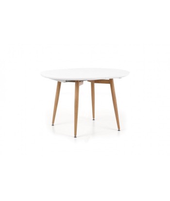 Table extensible en MDF et métal Edward Blanc / Chêne San Remo, L120-200xl100xH75 cm vous aussi creer 