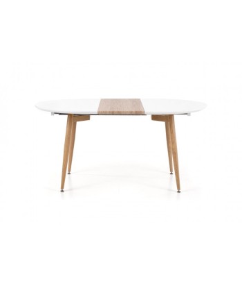 Table extensible en MDF et métal Edward Blanc / Chêne San Remo, L120-200xl100xH75 cm vous aussi creer 