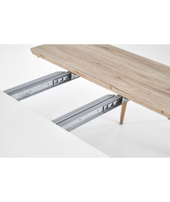 Table extensible en MDF et métal Edward Blanc / Chêne San Remo, L120-200xl100xH75 cm vous aussi creer 