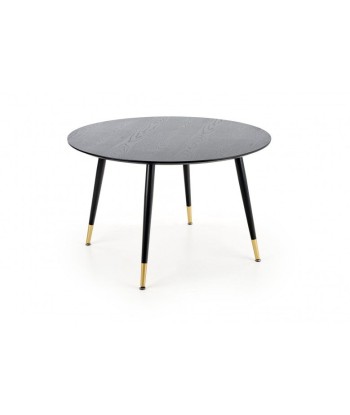 Table en MDF et métal Embos Noir / Or, Ø120xH75 cm commande en ligne