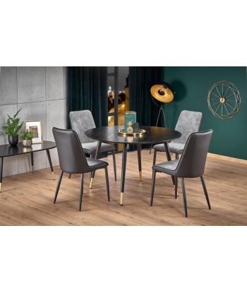 Table en MDF et métal Embos Noir / Or, Ø120xH75 cm commande en ligne