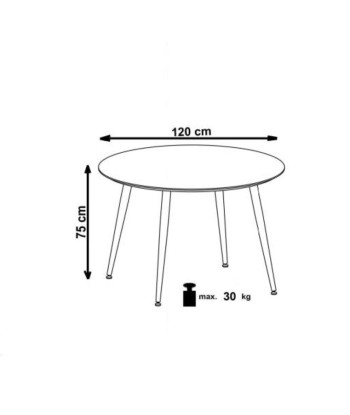 Table en MDF et métal Embos Noir / Or, Ø120xH75 cm commande en ligne