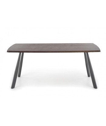 Table en MDF, placage et métal Firmino Noyer foncé / Graphite, L180xl90xH76 cm france