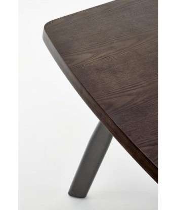 Table en MDF, placage et métal Firmino Noyer foncé / Graphite, L180xl90xH76 cm france