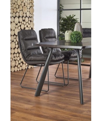 Table en MDF, placage et métal Firmino Noyer foncé / Graphite, L180xl90xH76 cm france