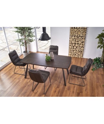 Table en MDF, placage et métal Firmino Noyer foncé / Graphite, L180xl90xH76 cm france