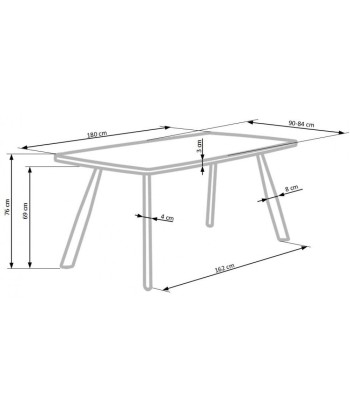 Table en MDF, placage et métal Firmino Noyer foncé / Graphite, L180xl90xH76 cm france