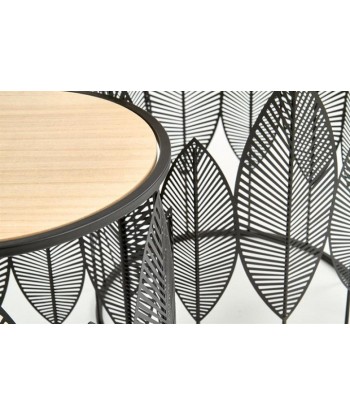 Set de 2 tables basses en MDF et métal Folla Naturel / Noir, Ø40xH45 / Ø33xH40 cm commande en ligne