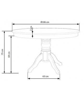 Table Gloster MDF et bois blanc, Ø106xH75 cm Comparez et commandez 