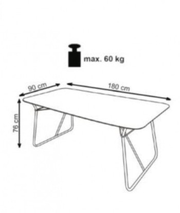 Table Houston en MDF et métal, L180xl90xh76 cm basket pas cher