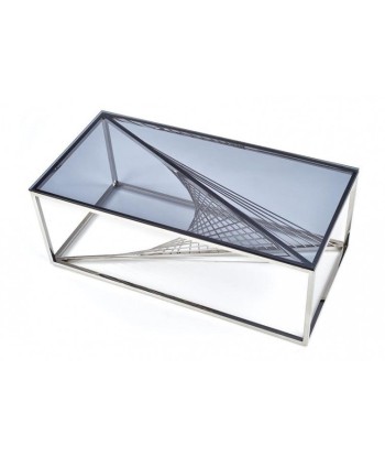 Table basse Infinity Rectangle en verre et métal chromé, L120xl60xH45 cm france