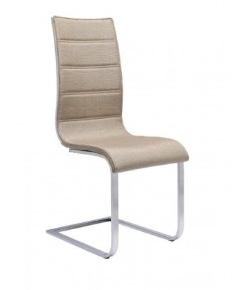 Chaise rembourrée en tissu, avec pieds en métal K104 Beige / Blanc, l42xA56xH99 cm En savoir plus