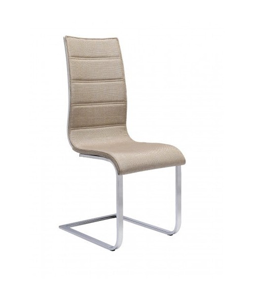 Chaise rembourrée en tissu, avec pieds en métal K104 Beige / Blanc, l42xA56xH99 cm En savoir plus