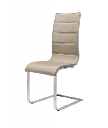 Chaise rembourrée en tissu, avec pieds en métal K104 Beige / Blanc, l42xA56xH99 cm En savoir plus