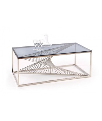 Table basse Infinity Rectangle en verre et métal chromé, L120xl60xH45 cm france