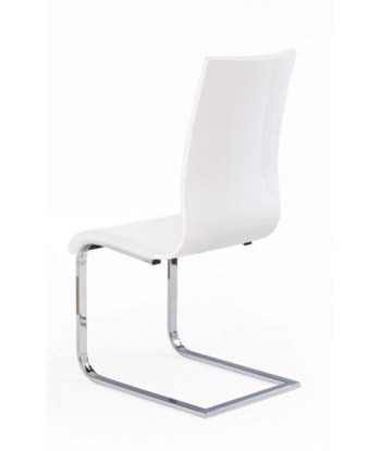 Chaise rembourrée en cuir écologique, avec pieds en métal K104 Blanc, l42xA58xH99 cm Toutes les collections ici