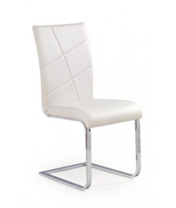 Chaise rembourrée en cuir écologique, avec pieds en métal K108 Blanc, l43xA57xH96 cm sélection de produits