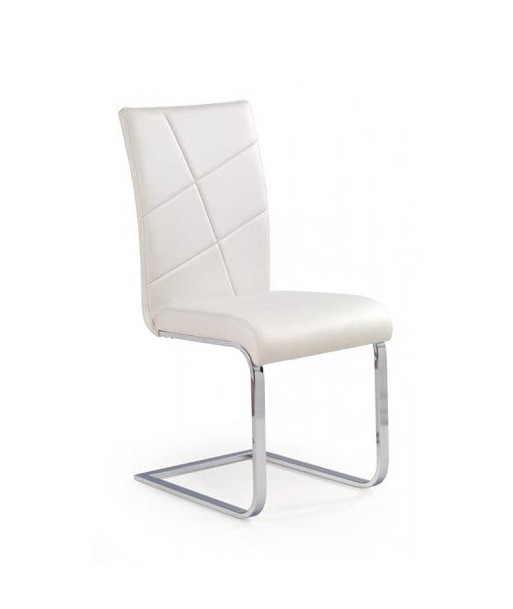 Chaise rembourrée en cuir écologique, avec pieds en métal K108 Blanc, l43xA57xH96 cm sélection de produits