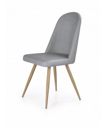 Chaise rembourrée en éco-cuir, avec pieds en métal K214 Gris / Chêne Miel, l49xA59xH90 cm En savoir plus