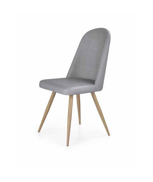 Chaise rembourrée en éco-cuir, avec pieds en métal K214 Gris / Chêne Miel, l49xA59xH90 cm En savoir plus