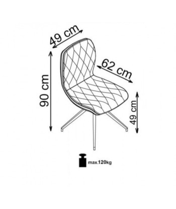 Chaise rembourrée en métal avec cuir écologique K237 Beige Faites des économies