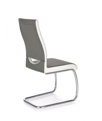 Chaise rembourrée en éco-cuir, avec pieds en métal K259 Gris / Blanc, l44xA59xH97 cm les ligaments