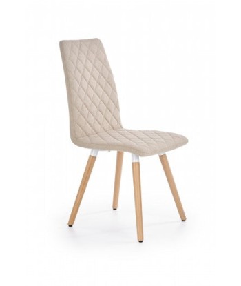 Chaise rembourrée en tissu, avec pieds en bois K282 Beige, l56xA44xH93 cm les muscles