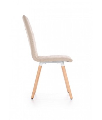 Chaise rembourrée en tissu, avec pieds en bois K282 Beige, l56xA44xH93 cm les muscles