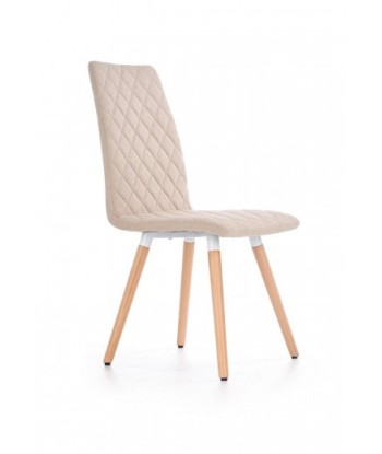 Chaise rembourrée en tissu, avec pieds en bois K282 Beige, l56xA44xH93 cm les muscles