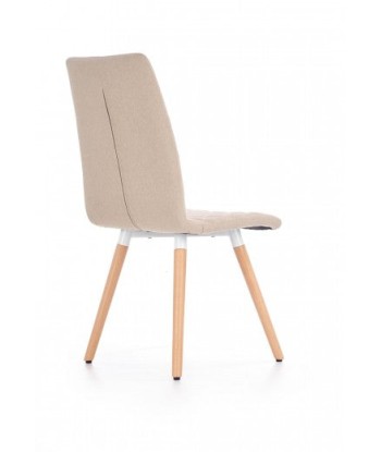 Chaise rembourrée en tissu, avec pieds en bois K282 Beige, l56xA44xH93 cm les muscles