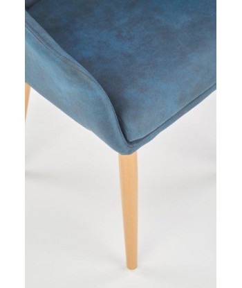 Chaise rembourrée en cuir écologique, avec pieds en métal K287 Bleu foncé, l58xA61xH85 cm Les magasins à Paris et en Île-de-France