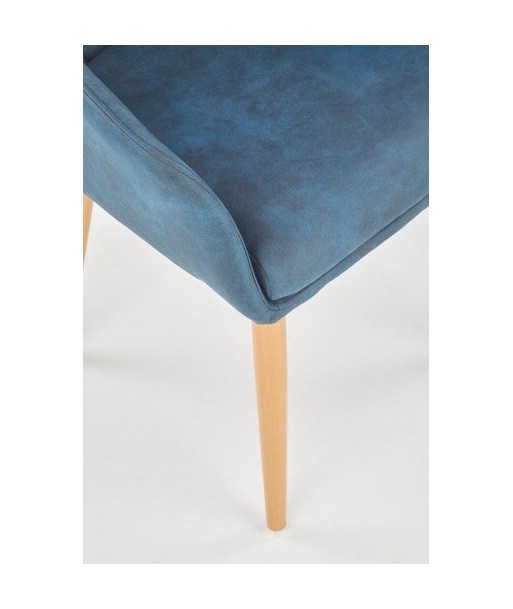 Chaise rembourrée en cuir écologique, avec pieds en métal K287 Bleu foncé, l58xA61xH85 cm Les magasins à Paris et en Île-de-France