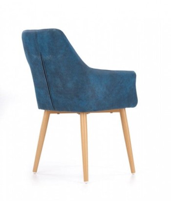 Chaise rembourrée en cuir écologique, avec pieds en métal K287 Bleu foncé, l58xA61xH85 cm Les magasins à Paris et en Île-de-France