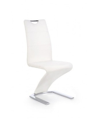 Chaise rembourrée en cuir écologique, avec pieds en métal K291 Blanc, l45xA63xH101 cm Les êtres humains sont 