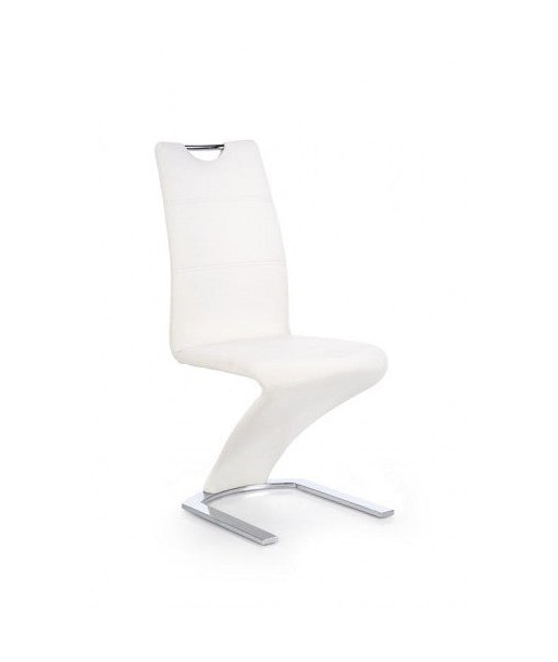 Chaise rembourrée en cuir écologique, avec pieds en métal K291 Blanc, l45xA63xH101 cm Les êtres humains sont 