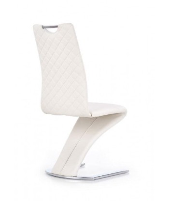 Chaise rembourrée en cuir écologique, avec pieds en métal K291 Blanc, l45xA63xH101 cm Les êtres humains sont 