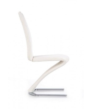 Chaise rembourrée en cuir écologique, avec pieds en métal K291 Blanc, l45xA63xH101 cm Les êtres humains sont 