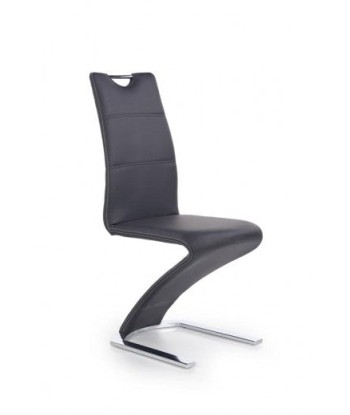 Chaise rembourrée en cuir écologique, avec pieds en métal K291 Noir, l45xA63xH101 cm plus qu'un jeu 