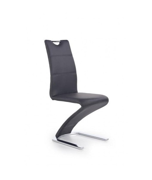 Chaise rembourrée en cuir écologique, avec pieds en métal K291 Noir, l45xA63xH101 cm plus qu'un jeu 