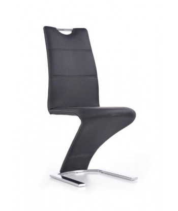 Chaise rembourrée en cuir écologique, avec pieds en métal K291 Noir, l45xA63xH101 cm plus qu'un jeu 