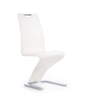 Chaise rembourrée en cuir écologique, avec pieds en métal K291 Blanc, l45xA63xH101 cm Les êtres humains sont 