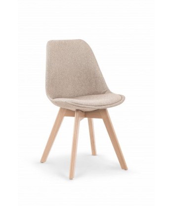 Chaise rembourrée en tissu, avec pieds en bois K303 Beige, l48xA54xH83 cm vous aussi creer 