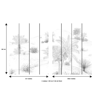 Papier peint Palmier - Panoramique en rouleau PALMERAIS la livraison gratuite