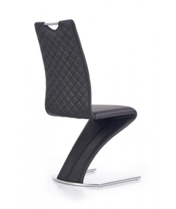 Chaise rembourrée en cuir écologique, avec pieds en métal K291 Noir, l45xA63xH101 cm plus qu'un jeu 